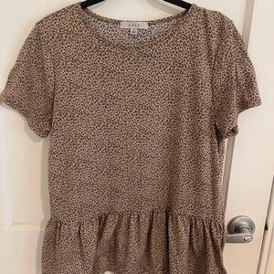 Cato Women's Leopard Print Top - Pink/Brown